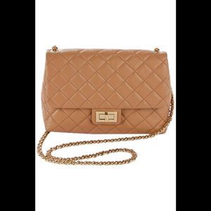 G by Giuliana Black Label Quilted Leather Crossbody Camel